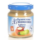 Бабушкино Лукошко пюре кабачок/молоко 100г