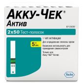 Акку-Чек тест-полоски для глюкометра Актив №100